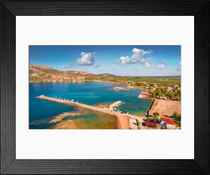 Framed Print : Impressive summer view of Kardamyli port Framed Print : Impressive summer view of Kardamyli port