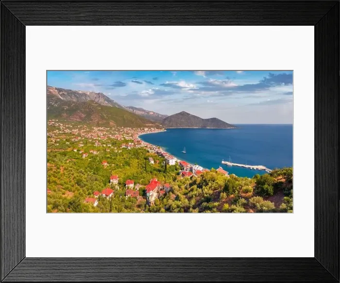 Framed Print : View from flying drone of Tyros Framed Print : View from flying drone of Tyros