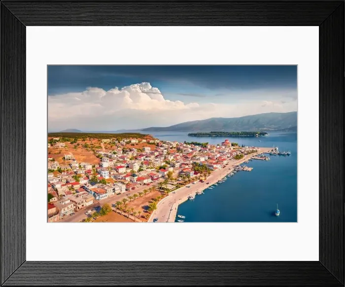 Framed Print : Impressive summer cityscape of Kilada port Framed Print : Impressive summer cityscape of Kilada port