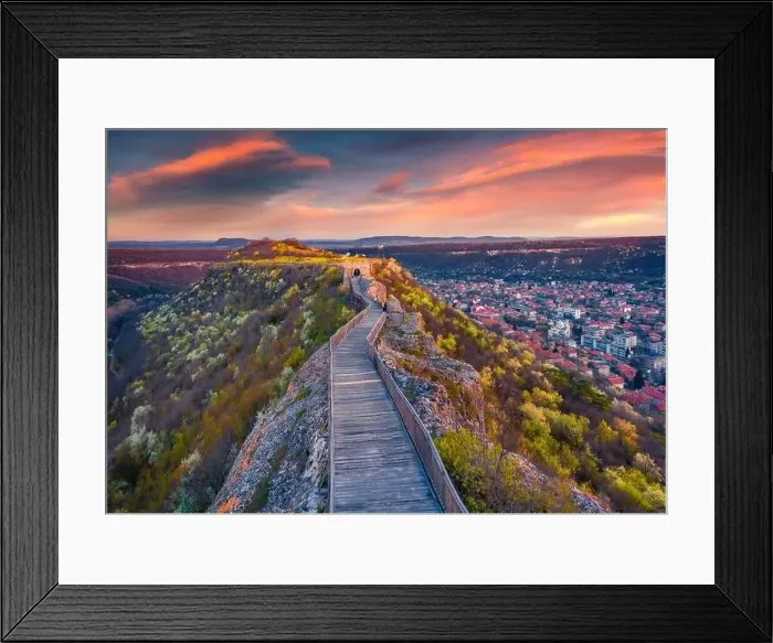 Framed Print : Blooming cherry trees on the hills of Ovech Fortress Framed Print : Blooming cherry trees on the hills of Ovech Fortress