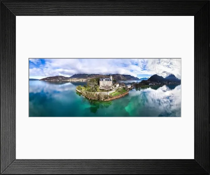 Framed Print : Amazing scenic lakes of European Alps - beautiful Annecy with fairytale castle Duingt Framed Print : Amazing scenic lakes of European Alps - beautiful Annecy with fairytale castle Duingt