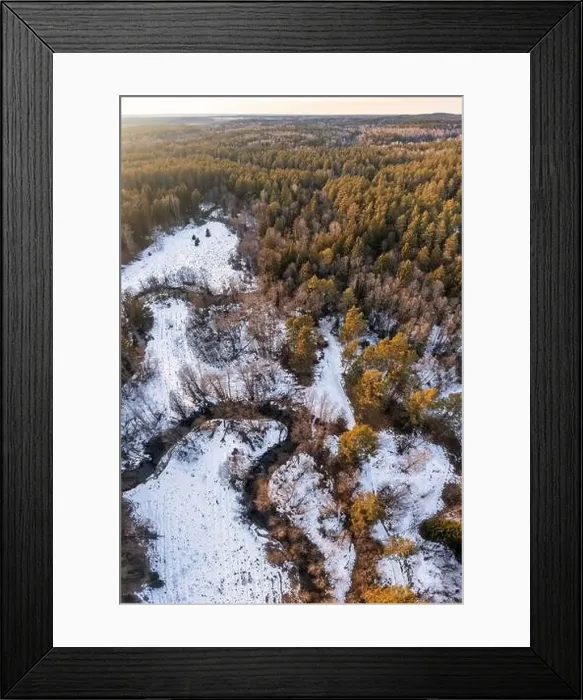 Framed Print : River winding through rural landscape in early spring Framed Print : River winding through rural landscape in early spring