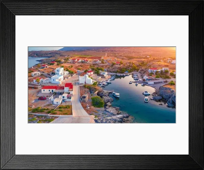 Framed Print : Incredible sunrise in Vathi port Framed Print : Incredible sunrise in Vathi port