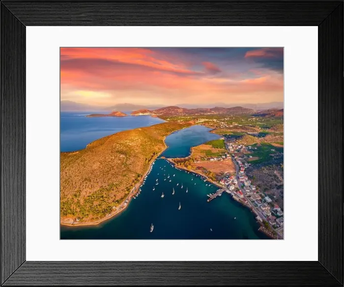 Framed Print : Impressive summer view of Vivari port Framed Print : Impressive summer view of Vivari port