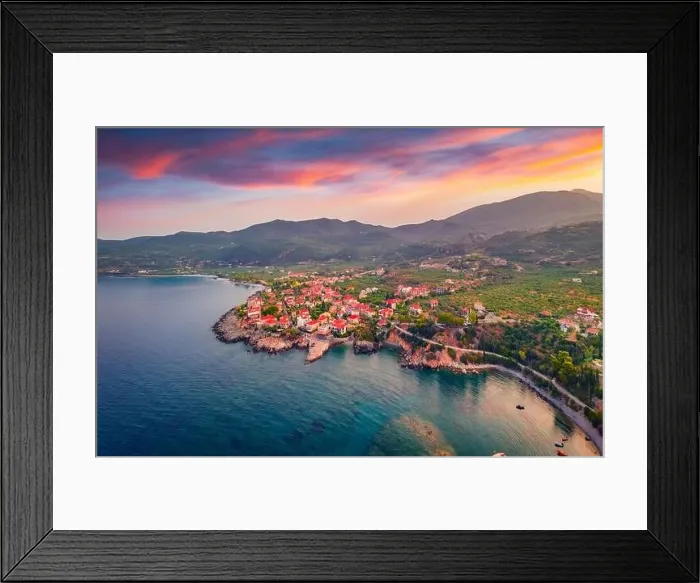 Framed Print : Attractive summer view of Kardamyli port Framed Print : Attractive summer view of Kardamyli port