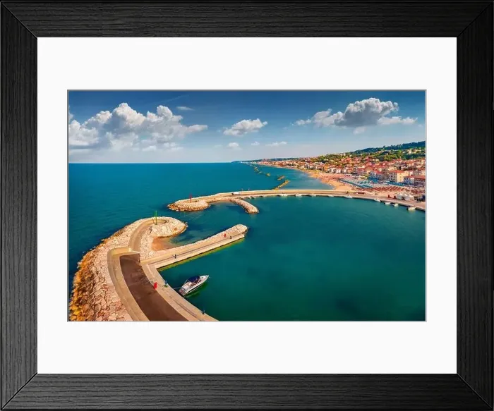 Framed Print : Astonishing morning view from flying drone of Francavilla al Mare port