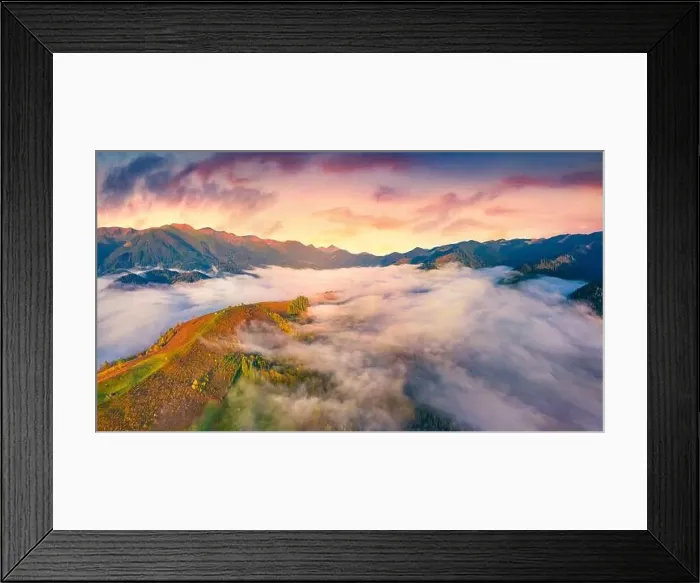 Framed Print : Foggy sunrise in Stebnyi village outskirts Framed Print : Foggy sunrise in Stebnyi village outskirts