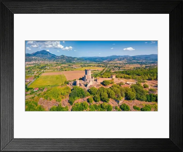 Framed Print : Incredible summer view from flying drone of historical landmark - Velia Tower Framed Print : Incredible summer view from flying drone of historical landmark - Velia Tower