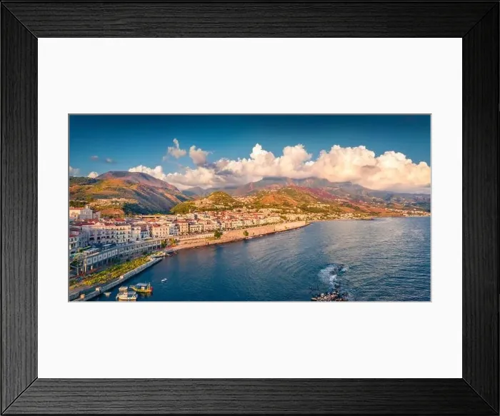 Framed Print : Splendid view from flying drone of Diamante port Framed Print : Splendid view from flying drone of Diamante port
