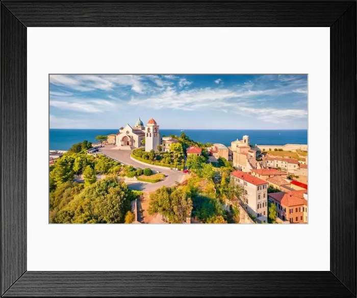 Framed Print : View from flying drone of Cattedrale di San Ciriaco church and San Gregorio Illuminatore - Catholic church Framed Print : View from flying drone of Cattedrale di San Ciriaco church and San Gregorio Illuminatore - Catholic church
