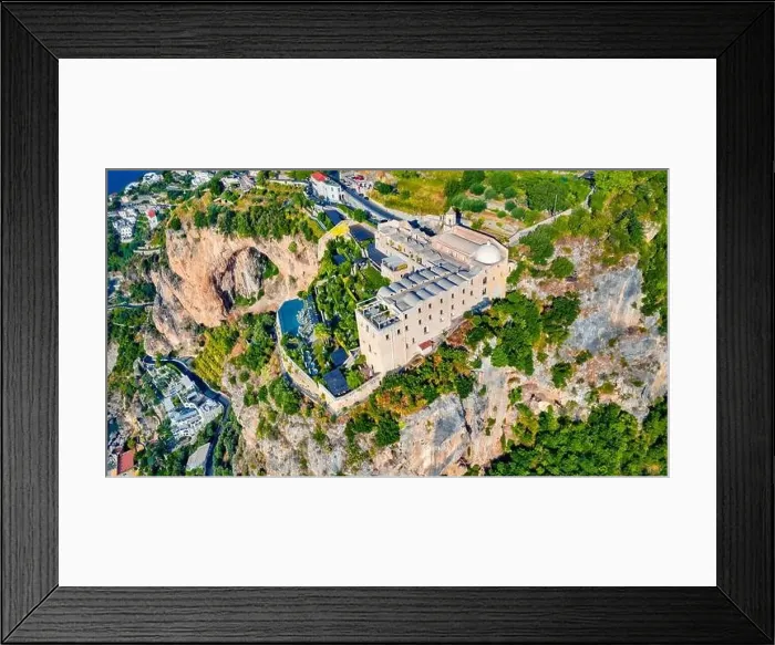 Framed Print : Bright summer view from flying drone of Santa Maria di Grado drone Framed Print : Bright summer view from flying drone of Santa Maria di Grado drone