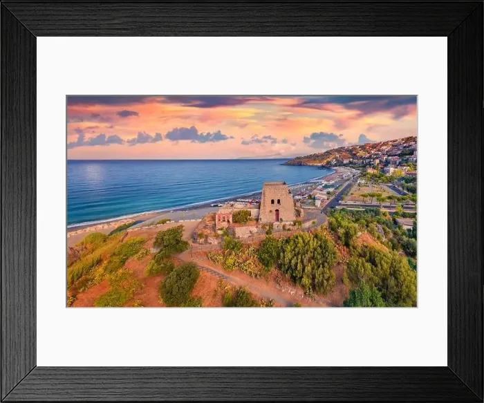 Framed Print : Impressive summer view from flying drone of historical place - Talao Tower Framed Print : Impressive summer view from flying drone of historical place - Talao Tower