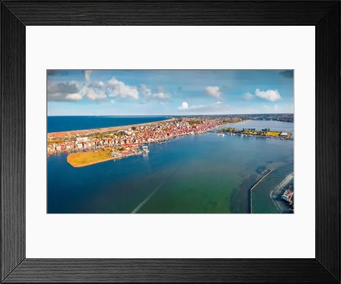 Framed Print : View from flying drone of Sottomarina town Framed Print : View from flying drone of Sottomarina town