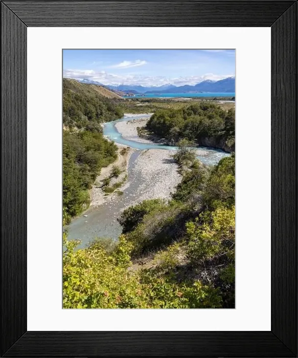 Framed Print : Turquoise creek flowing to the beautiful Lago General Carrera in southern Chile - Traveling the Carretera Austral Framed Print : Turquoise creek flowing to the beautiful Lago General Carrera in southern Chile - Traveling the Carretera Austral
