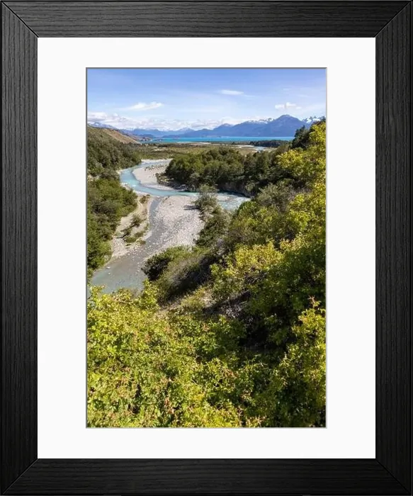 Framed Print : Turquoise creek flowing to the beautiful Lago General Carrera in southern Chile - Traveling the Carretera Austral Framed Print : Turquoise creek flowing to the beautiful Lago General Carrera in southern Chile - Traveling the Carretera Austral