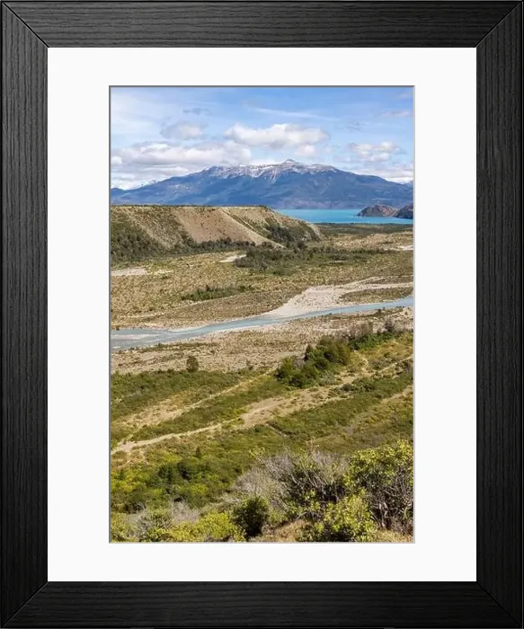 Framed Print : Turquoise creek flowing to the beautiful Lago General Carrera in southern Chile - Traveling the Carretera Austral Framed Print : Turquoise creek flowing to the beautiful Lago General Carrera in southern Chile - Traveling the Carretera Austral
