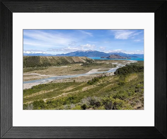 Framed Print : Turquoise creek flowing to the beautiful Lago General Carrera in southern Chile - Traveling the Carretera Austral Framed Print : Turquoise creek flowing to the beautiful Lago General Carrera in southern Chile - Traveling the Carretera Austral