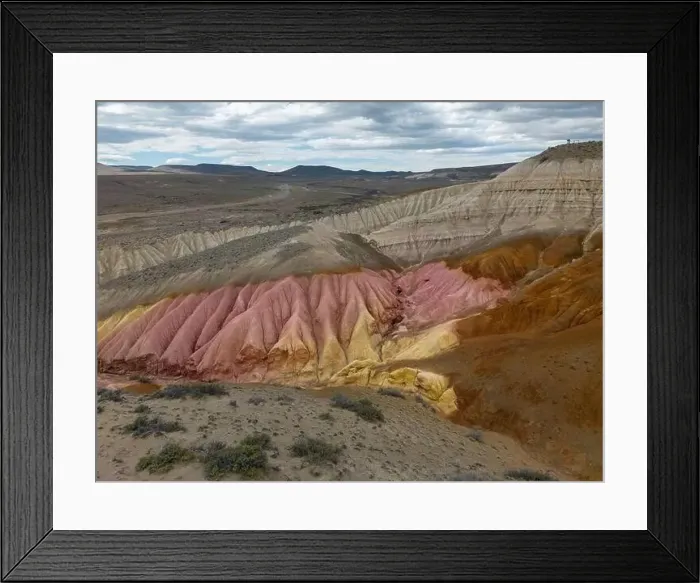 Framed Print : Aerial view of the stunning landscape of Tierra de Colores in Parque Patagonia in Argentina, South America Framed Print : Aerial view of the stunning landscape of Tierra de Colores in Parque Patagonia in Argentina, South America