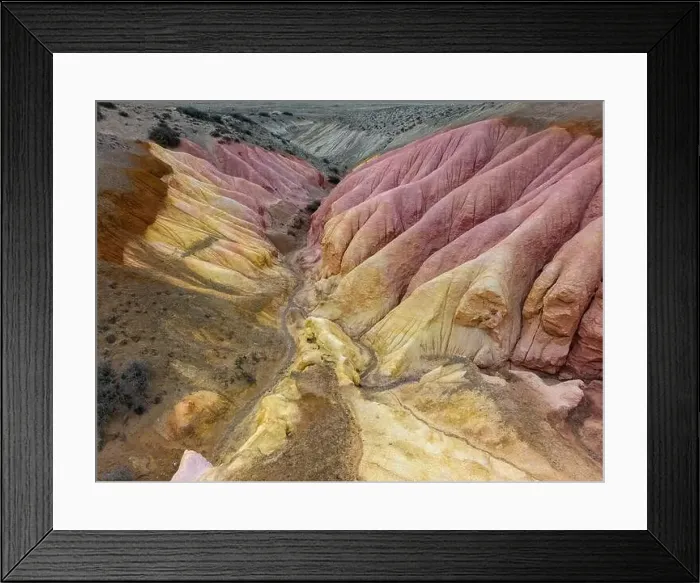 Framed Print : Aerial view of the stunning landscape of Tierra de Colores in Parque Patagonia in Argentina, South America Framed Print : Aerial view of the stunning landscape of Tierra de Colores in Parque Patagonia in Argentina, South America