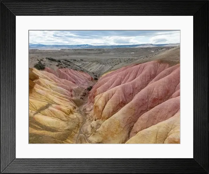 Framed Print : Aerial view of the stunning landscape of Tierra de Colores in Parque Patagonia in Argentina, South America Framed Print : Aerial view of the stunning landscape of Tierra de Colores in Parque Patagonia in Argentina, South America