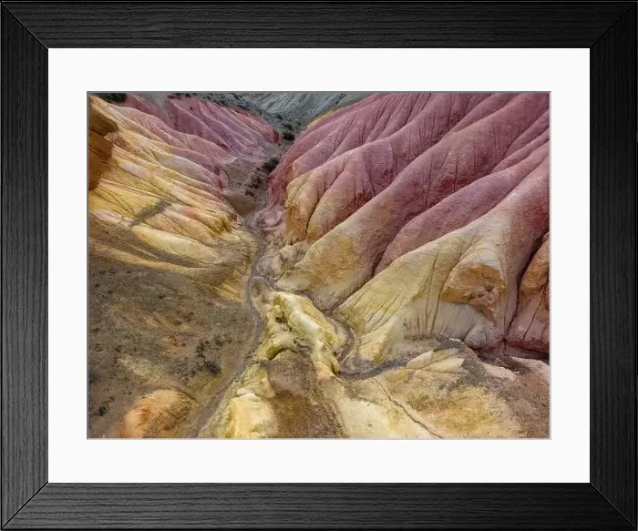 Framed Print : Aerial view of the stunning landscape of Tierra de Colores in Parque Patagonia in Argentina, South America Framed Print : Aerial view of the stunning landscape of Tierra de Colores in Parque Patagonia in Argentina, South America