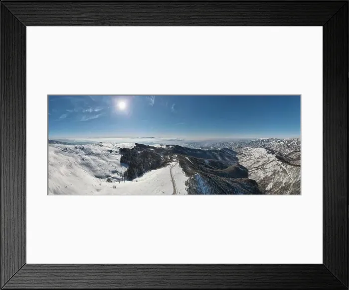 Framed Print : Stara Planina Babin Zub mountain in serbia covered with snow with road in winter day panorama tourist destination Framed Print : Stara Planina Babin Zub mountain in serbia covered with snow with road in winter day panorama tourist destination