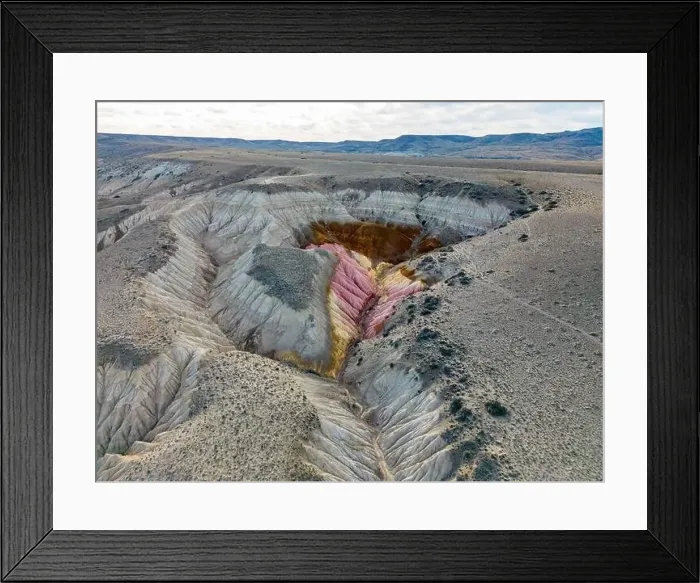 Framed Print : Aerial view of the stunning landscape of Tierra de Colores in Parque Patagonia in Argentina, South America Framed Print : Aerial view of the stunning landscape of Tierra de Colores in Parque Patagonia in Argentina, South America