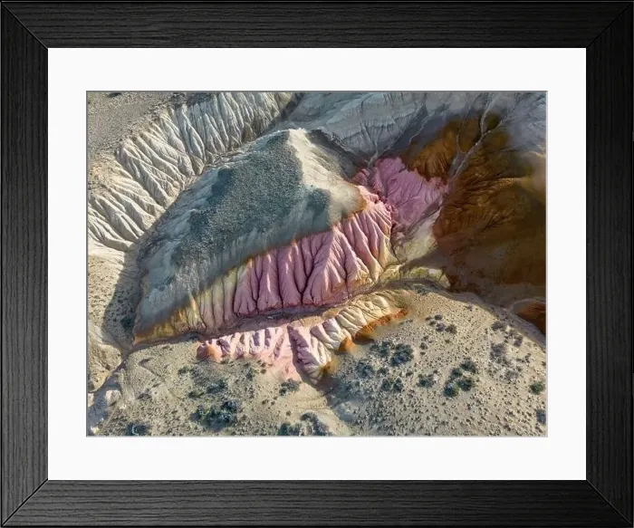 Framed Print : Aerial view of the stunning landscape of Tierra de Colores in Parque Patagonia in Argentina, South America Framed Print : Aerial view of the stunning landscape of Tierra de Colores in Parque Patagonia in Argentina, South America