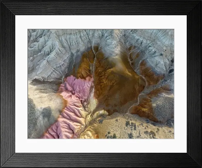 Framed Print : Aerial view of the stunning landscape of Tierra de Colores in Parque Patagonia in Argentina, South America Framed Print : Aerial view of the stunning landscape of Tierra de Colores in Parque Patagonia in Argentina, South America