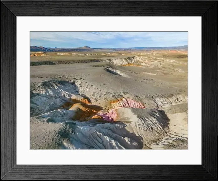 Framed Print : Aerial view of the stunning landscape of Tierra de Colores in Parque Patagonia in Argentina, South America