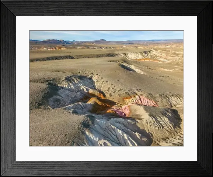 Framed Print : Aerial view of the stunning landscape of Tierra de Colores in Parque Patagonia in Argentina, South America Framed Print : Aerial view of the stunning landscape of Tierra de Colores in Parque Patagonia in Argentina, South America