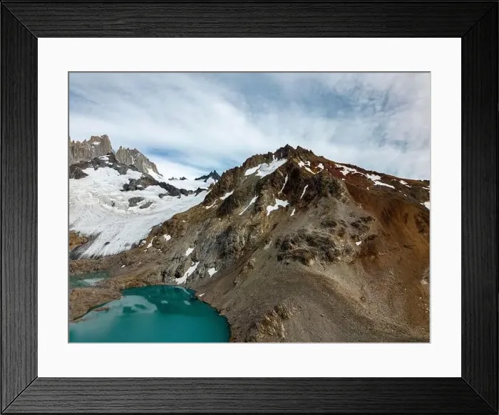 Framed Print : Aerial view of the stunning Mount Fitz Roy landscape with icefields Framed Print : Aerial view of the stunning Mount Fitz Roy landscape with icefields