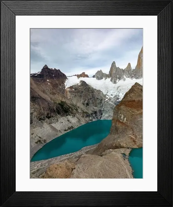Framed Print : Aerial view of the stunning Laguna de los Tres Framed Print : Aerial view of the stunning Laguna de los Tres