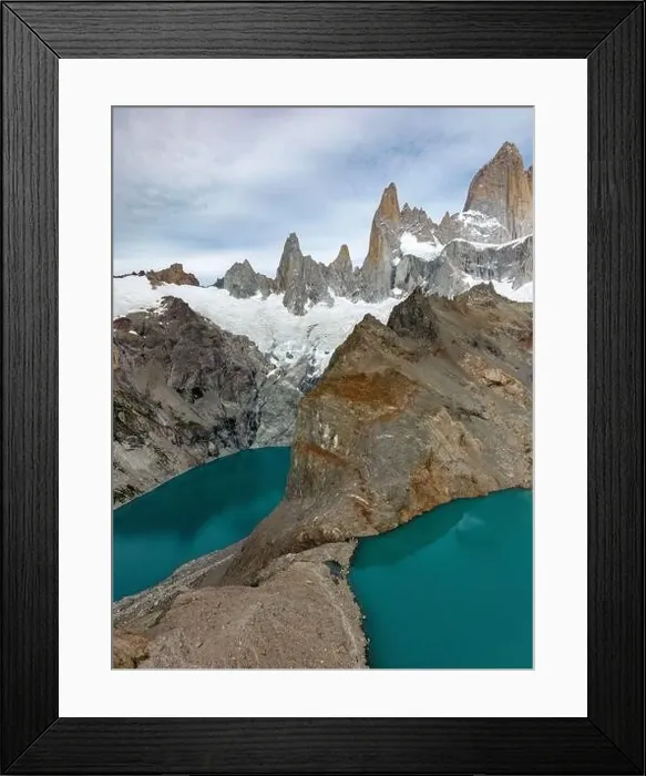 Framed Print : Aerial view of the stunning Laguna de los Tres Framed Print : Aerial view of the stunning Laguna de los Tres