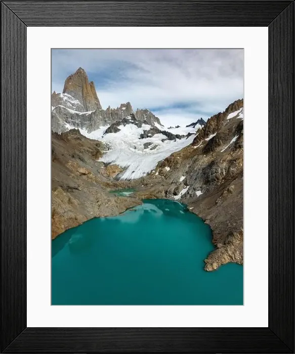 Framed Print : Aerial view of the stunning Mount Fitz Roy landscape with icefields Framed Print : Aerial view of the stunning Mount Fitz Roy landscape with icefields