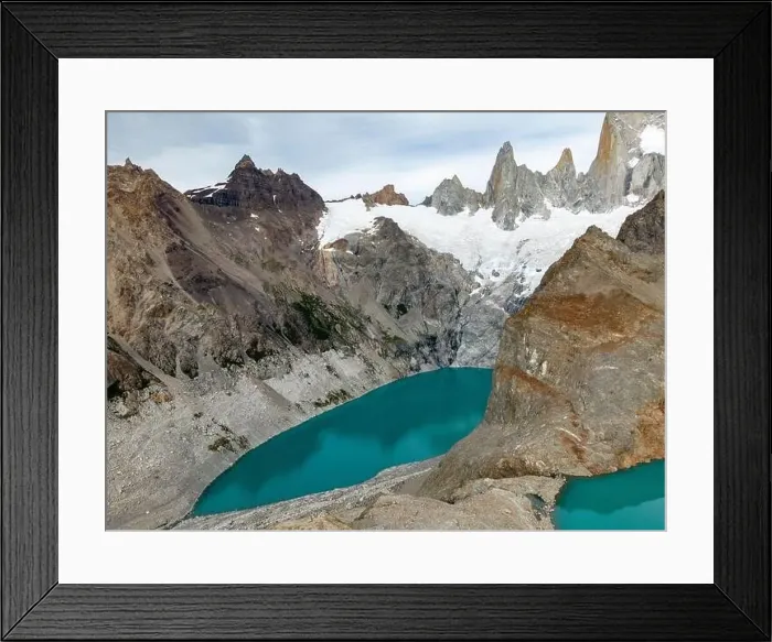 Framed Print : Aerial view of the stunning Laguna de los Tres Framed Print : Aerial view of the stunning Laguna de los Tres