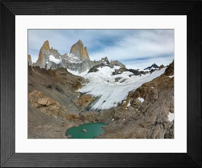 Framed Print : Aerial view of the stunning Mount Fitz Roy landscape with icefields Framed Print : Aerial view of the stunning Mount Fitz Roy landscape with icefields