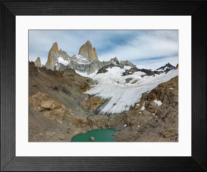 Framed Print : Aerial view of the stunning Mount Fitz Roy landscape with icefields Framed Print : Aerial view of the stunning Mount Fitz Roy landscape with icefields