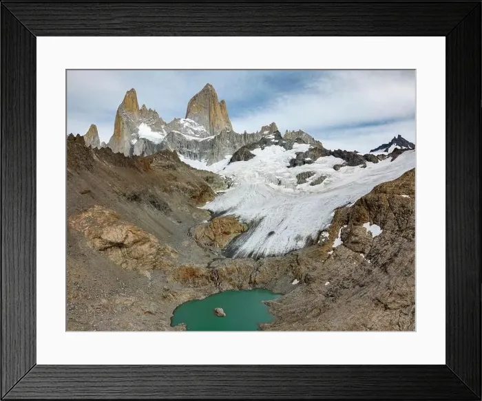 Framed Print : Aerial view of the stunning Mount Fitz Roy landscape with icefields Framed Print : Aerial view of the stunning Mount Fitz Roy landscape with icefields