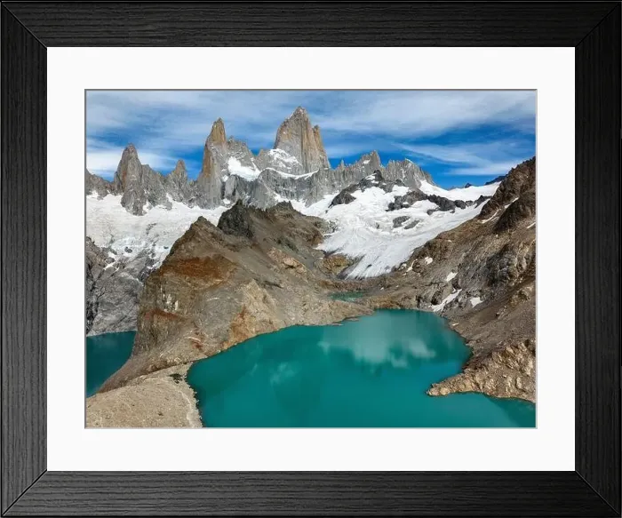 Framed Print : Aerial view of the stunning Laguna de los Tres Framed Print : Aerial view of the stunning Laguna de los Tres
