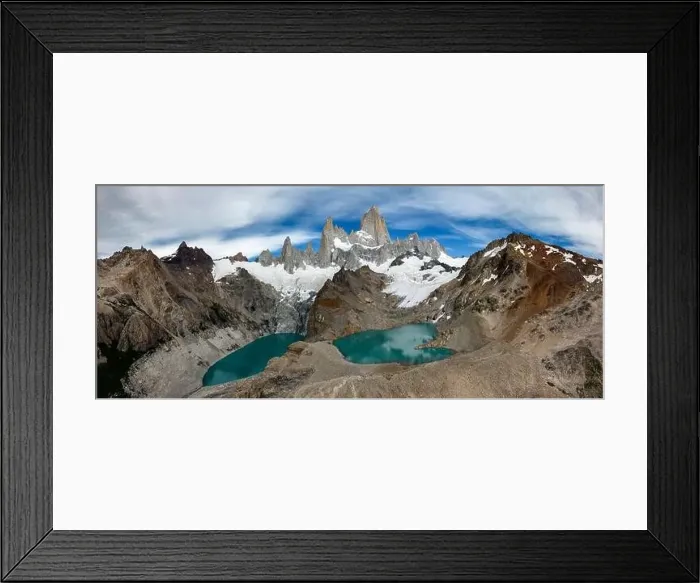 Framed Print : Aerial view of the stunning Laguna de los Tres Framed Print : Aerial view of the stunning Laguna de los Tres
