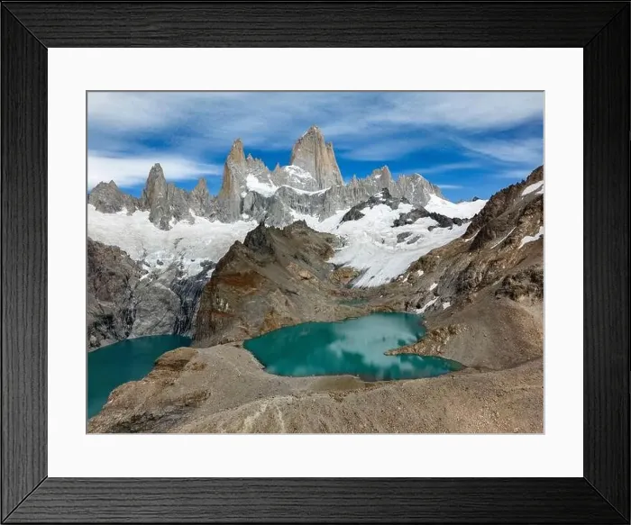 Framed Print : Aerial view of the stunning Laguna de los Tres Framed Print : Aerial view of the stunning Laguna de los Tres