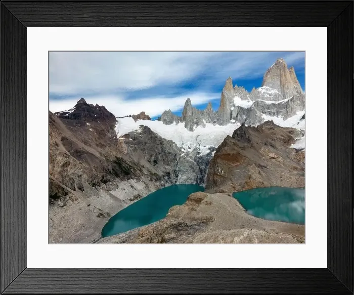 Framed Print : Aerial view of the stunning Laguna de los Tres Framed Print : Aerial view of the stunning Laguna de los Tres
