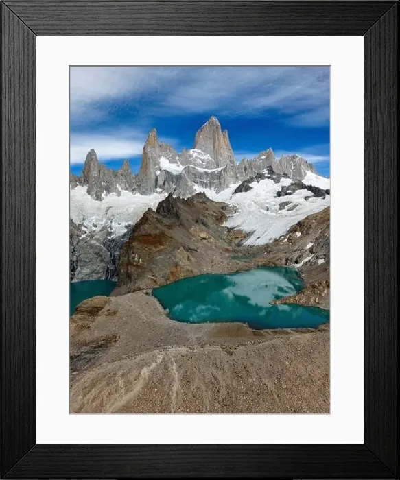 Framed Print : Aerial view of the stunning Laguna de los Tres Framed Print : Aerial view of the stunning Laguna de los Tres