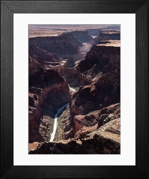 Framed Print : Colorado River in Grand Canyon, Sout Rim, California, USA. Aerial view from helicopter Framed Print : Colorado River in Grand Canyon, Sout Rim, California, USA. Aerial view from helicopter