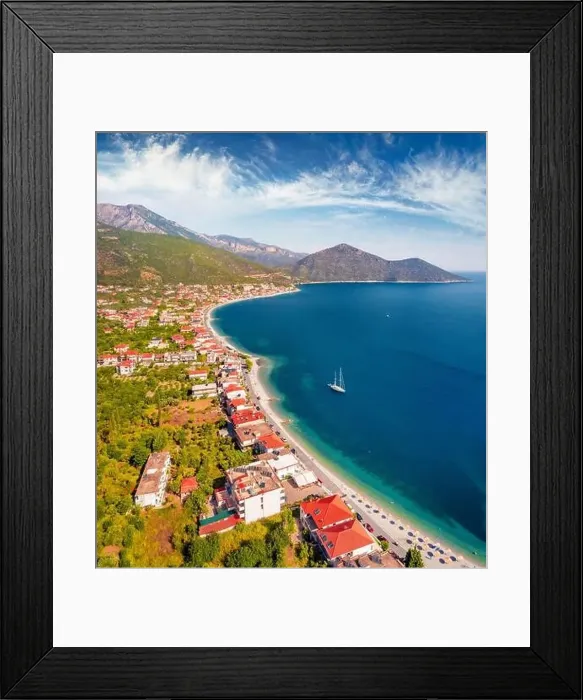 Framed Print : Aerial summer cityscape of Tyros Framed Print : Aerial summer cityscape of Tyros
