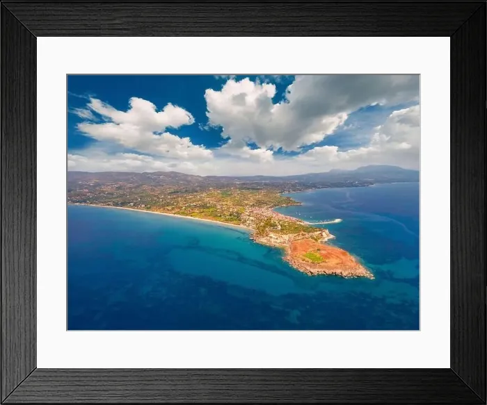 Framed Print : Aerial view of east coast of Ionina sea Framed Print : Aerial view of east coast of Ionina sea
