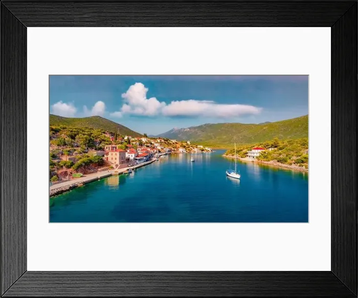 Framed Print : View from flying drone of Limin Ieraka village Framed Print : View from flying drone of Limin Ieraka village