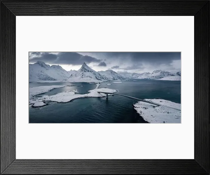Framed Print : Dramatic winter scene of Norway, Europe Framed Print : Dramatic winter scene of Norway, Europe