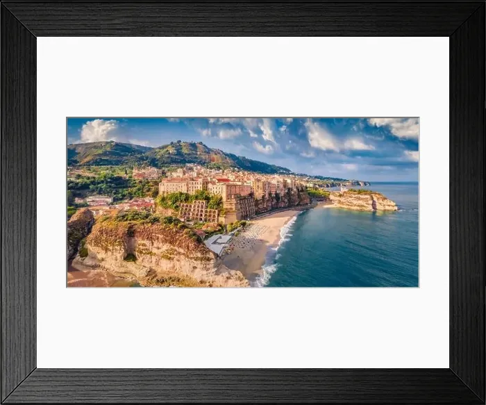Framed Print : Marvelous morning cityscape of Tropea town Framed Print : Marvelous morning cityscape of Tropea town